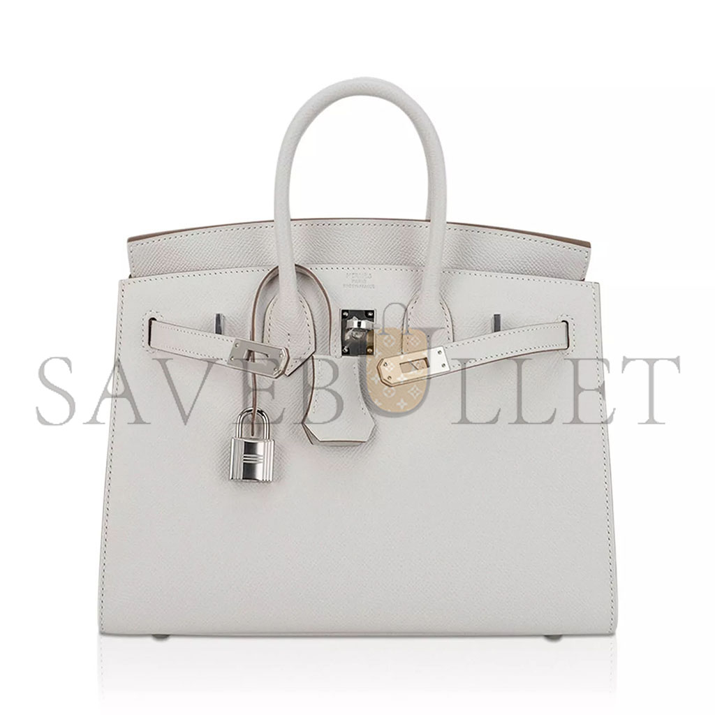 HERMES MASTER BIRKIN 35 EPSOM LEATHER PEARL GREY SILVER BUCKLE LUXURY BAG 205239520901 (35*28*18cm)